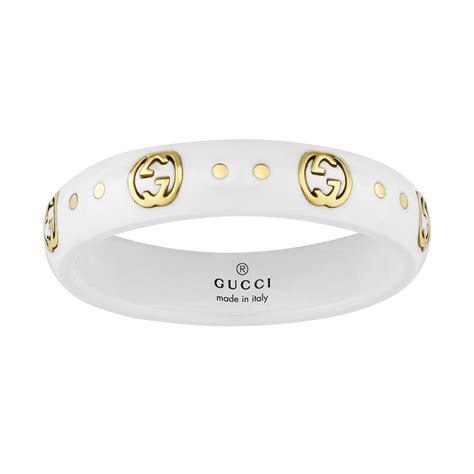 gucci white and gold ring
